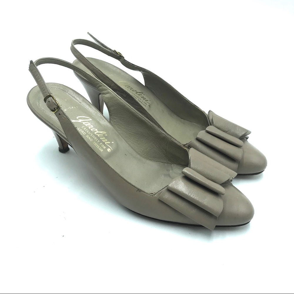 Vintage Garolini Taupe Sling Back Kitten Heeled, Shoes,EUC - Picture 6 of 6